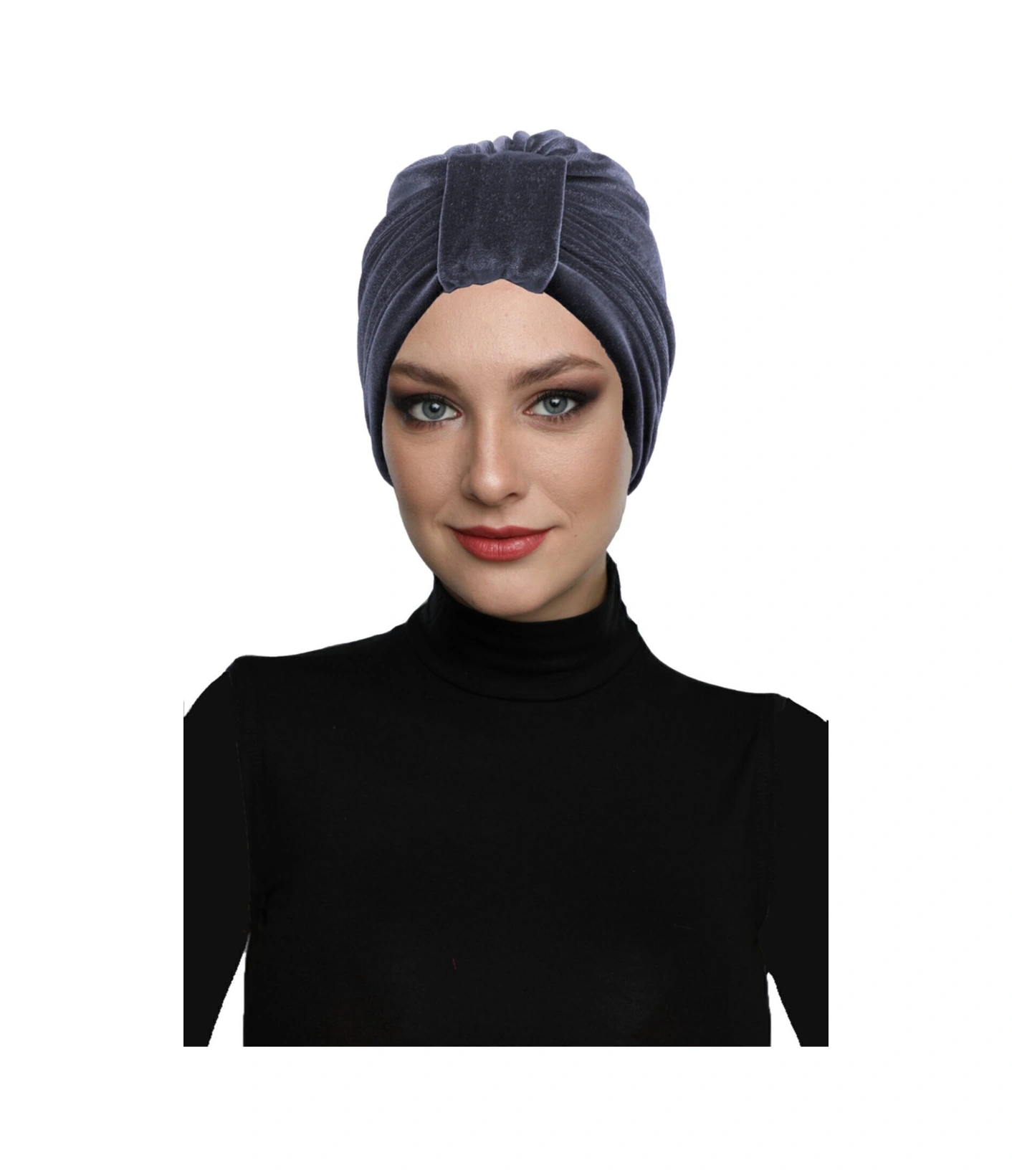 Kadife Kardelen Astarlı Füme Hazır Türban Tesettür Bone Füme