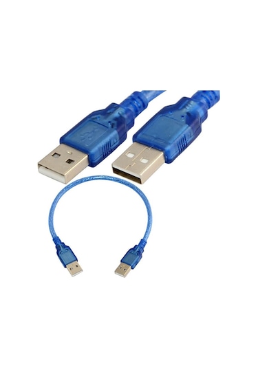 30cm - Usb 2.0 Erkek Erkek Kablo - Iki Ucu Usb Kısa Kablo