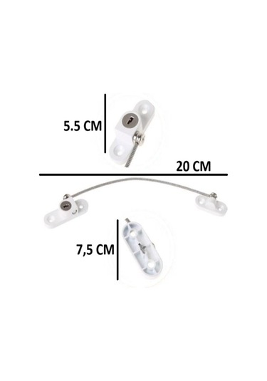 Kilit Pencere Cam Pimapen Bebek Güvenlik Çelik Halatlı Emniyetli Anahtarlı Kapı Çocuk Kilidi