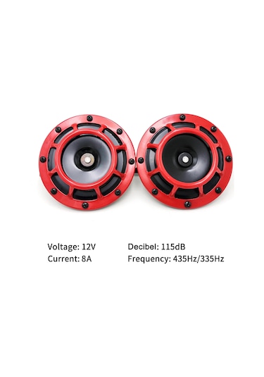 Leezsing 12v Çift Sesli Araç Kornası - 125mm Çap, 115db Yüksek Ses, 2'li Paket