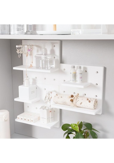 Plastik Delik Kurulu Duvar Rafı Depolama Rafı Organizatör Ev Mutfak Yatak Odası Asılı Duvar Pegboard Depolama Rafı Odası Dekor