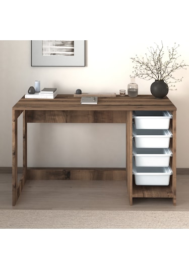 Hero Modern Çalışma Masası - 120 Cm Antik Ceviz