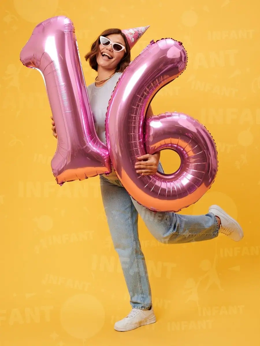 Infant 16 Yaş Rakamları Balonları 100045906 PEMBE