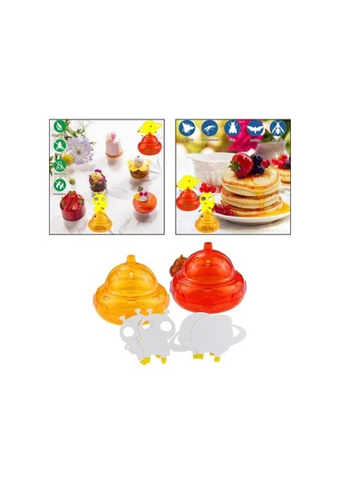 Createtech Suntek Uzay Gemisi Şekli Yeniden Kullanılabilir 2 Adet Kırmızı Meyve Sineği Kapanı