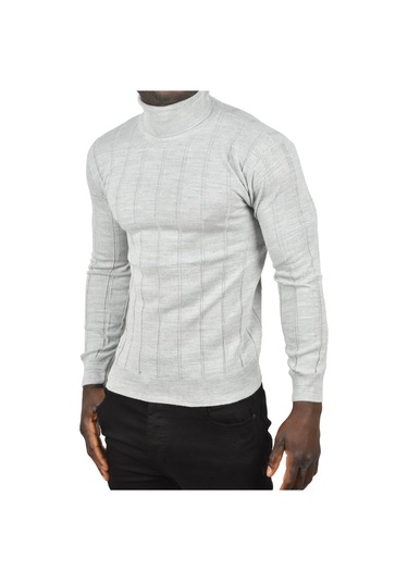 Deepsea Erkek Gri Slim Fit Likralı Tam Balıkçı Yaka Çizgili Boğazlı Kazak 2505504 Gri Deepsea Erkek Gri Slim Fit Likralı Tam Balıkçı Yaka Çizgili Boğazlı Kazak 2505504 Gri