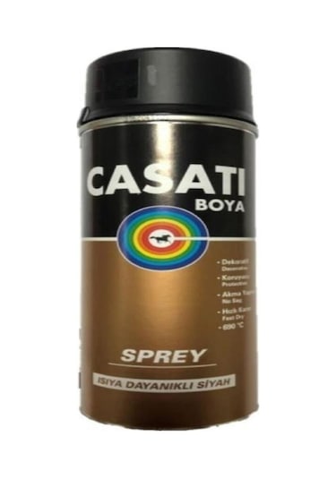 Casati Akrilik Sprey Boya 690 Derece Isıya Dayanıklı 400 Ml Siyah