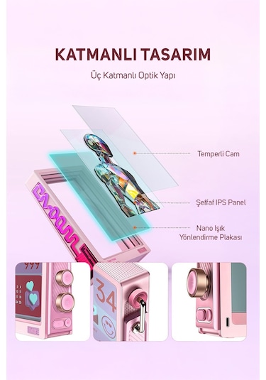 Divoom Times Frame 10.1 Akıllı Kişiselleştirilebilir Dijital Çerçeve, 64gb Pembe