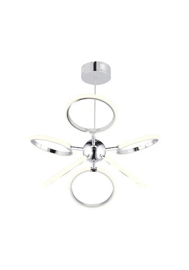 Ld 072 Model Krom 3 Renkli Salon Ve Oturma Odası İçin İdeal Alüminyum Avize, 65x70 Krom