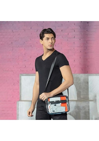 Dofolink Stadyum Onaylı Şeffaf Tek Omuz Çanta - Spor, Konser, Seyahat İçin Dayanıklı, Su Geçirmez Pvc Materyal Ve Ayarlanabilir Askı Çok Renkli