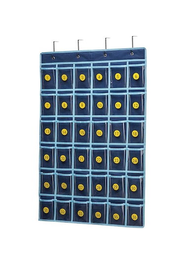 Cbtx 36 Cepli Temizle Asılı Kese Cep Telefonu Saklama Çantası Sınıf Takvimi Cep Tablosu Hesap Makinesi Tutacağı - Pembe