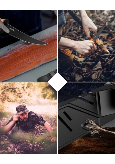 Dancemonkey 18 Cm Paslanmaz Çelik Skyfox Profesyonel Fileto Bıçağı, Kaymaz Sap, Kılıflı