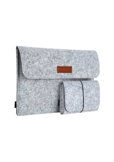 Didadodo 13.3 Keçe Kılıf Çanta, 4 Bölme, Fare Kılıfı, 13 İçin Gri Fare Kılıfı Ekli Kapaklı Kılıf