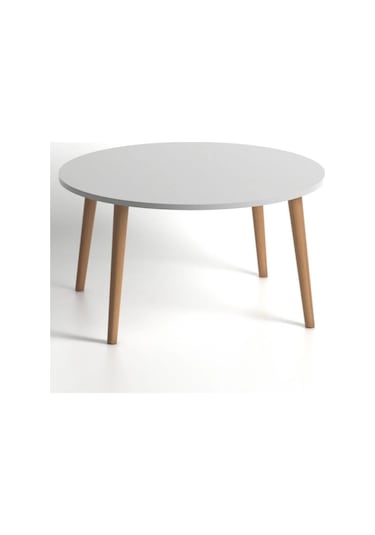 Faymend 70cm Yuvarlak Orta Sehpa Beyaz Beyaz