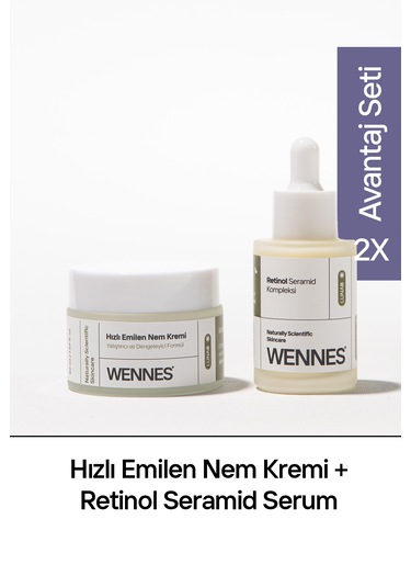 0.3% Retinol Seramid Serum Nemlendirici Krem Avantajlı Set