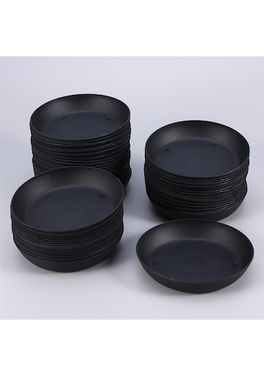 20 Adet Plastik Saksı Damlama Tepsisi Bitki Saksı Tabağı Saksı Şasi Tepsisi Şişmanlık Ekici Bahçe Balkon Siyah