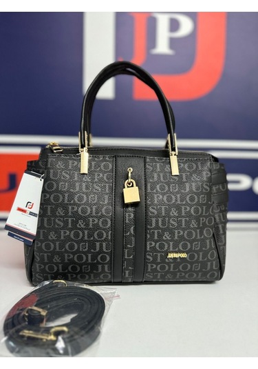 Just Polo Kadın Siyah Monogram El Ve Omuz Çantası Yeni Sezon 2201mh
