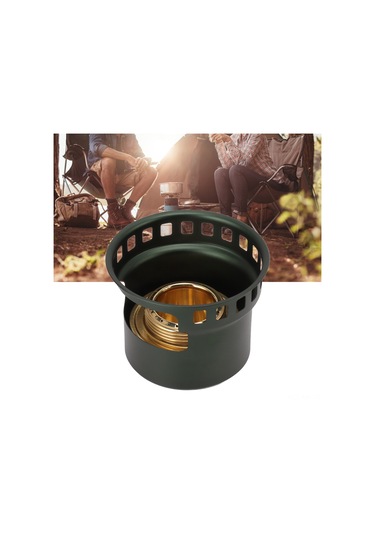 Mufunye Yeşil Taşınabilir Alkol Ocağı - Ev Ve Dış Mekan Kullanıma Uygun, Çay Pişirme, Isıtma, Fırınlama - Bakır Ve Alüminyum Alaşımlı, Hava Gazlı Tasarım Koyu Yeşil
