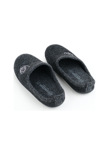 Gezer Kışlık Gondol Erkek Ev Terliği Siyah