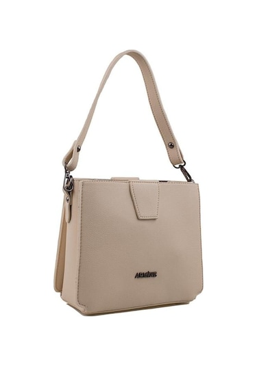 Kare Küçük Boy Kadın Kol Çantası- 22 X 20 X 10 - 03154 - 22 X 20 X 10 / Krem Çok Renkli