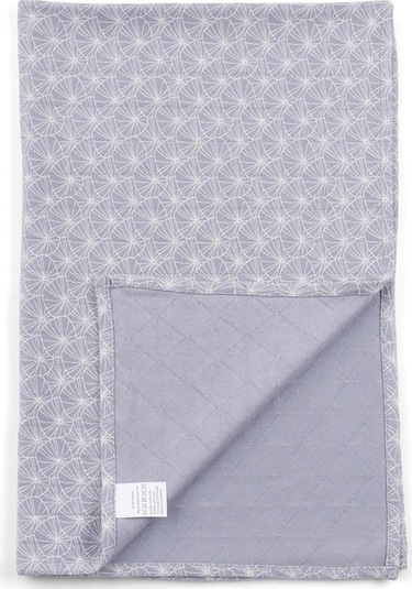 Çift Katlı Müslin Örtü Ve Kese Seti 100X100 Cm Mavi Yapraklar - Mavi