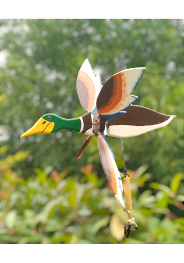 Yaban Ördeği Tamamı El Yapımı Ahşap Rüzgar Gülü Dış Mekan Dek...
