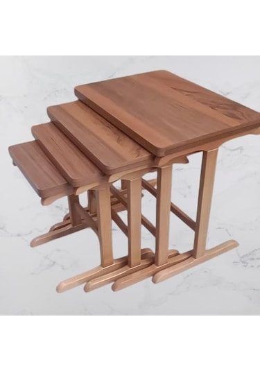 Zigon Ilgaz T Sehpa Model Kayın Gövde Parlak Ceviz Renk Kutuda Sevk El Yapım