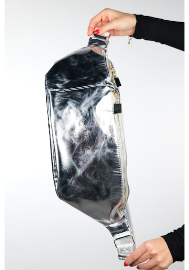 Luvishoes Venta Gümüş Kadın Büyük Bel Çantası Gümüş