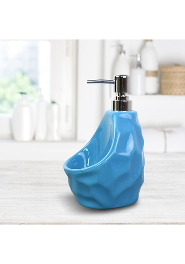 Suntek Losyon Mavi Saklama Bölmeli Sabunluk Boş Seramik