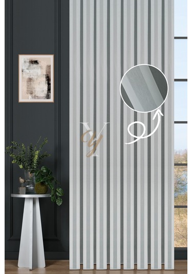 4557 Tül Perde V-01 Ekru Ekru