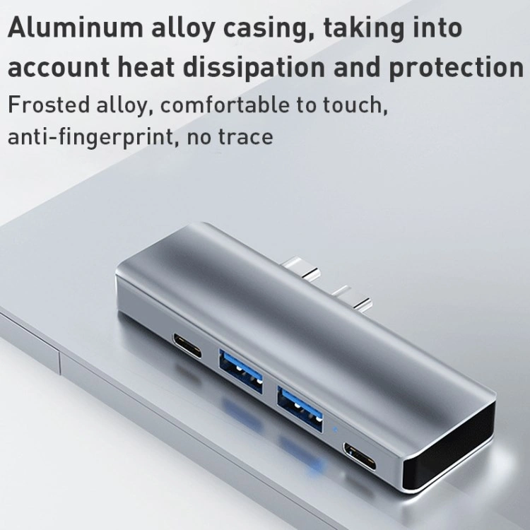 Technow Yg-2102 5 İn 1 Çift Usb-c / Type-c-usb Hub Çevirici Adaptör