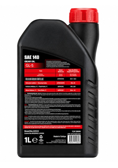 Caldini Sae 140 Gl-5 Şanzıman Ve Dişli Yağı 1 L