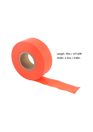 Kosona Turuncu Pvc Çevre İşaretleme Bandı - 45m Uzunluk, 2.5cm Genişlik, Yapışmaz, Dayanıklı - Kamp, Yürüyüş, Sınır Belirleme İçin Turuncu