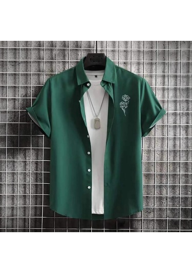 Snapbuy 2025 Erkek 3d Havai Gömlek - Basit Çizgili, Gevşek Nefes, Yazlık Kısa Kolluyellow Yellow