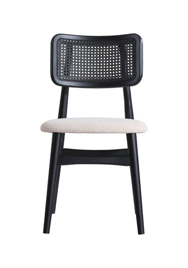 Helios Hazeranlı Ahşap Bohem Sandalye Siyah - Krem