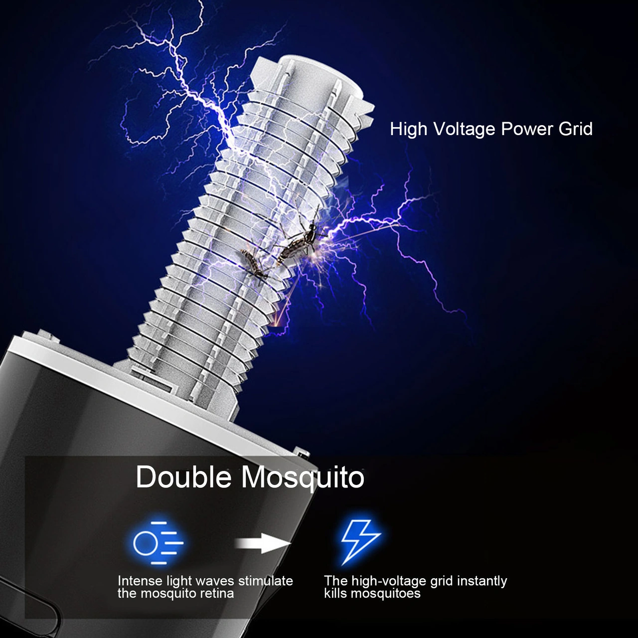 Youmex Ev Ve Dış Mekan Usb Şarjlı Led Elektrik Şoklu Toprak Katalizörlü Havuç Tutucu, 360 Mor Işık Ve Gürültüsüz Fonksiyonlu Sakin Havuç Öldürücü