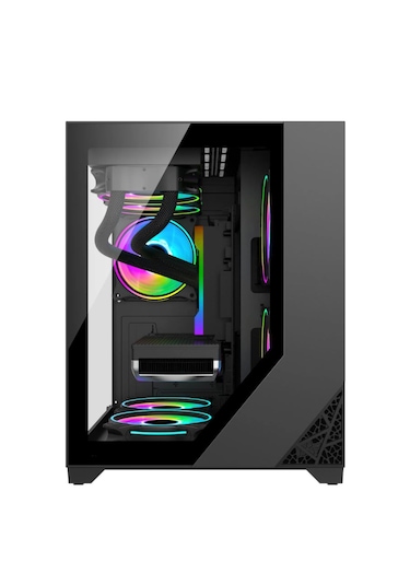 Strong Shadow Siyah 3x 120mm ARGB mATX Akvaryum Gaming Bilgisayar Kasası (Powersız)