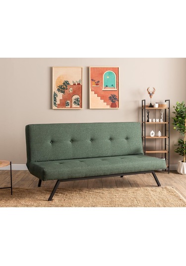 Pafu Zola Üçlü Yataklı Koltuk - Keten Haki Haki