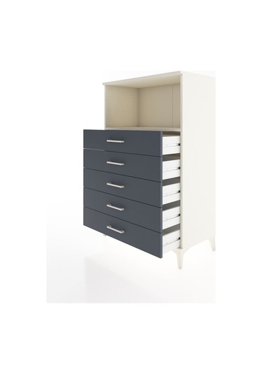 Hyperion Dolap Tek Raflı 4 Çekmeceli 88x44x134 Aytaşı-antrasit Aytaşı