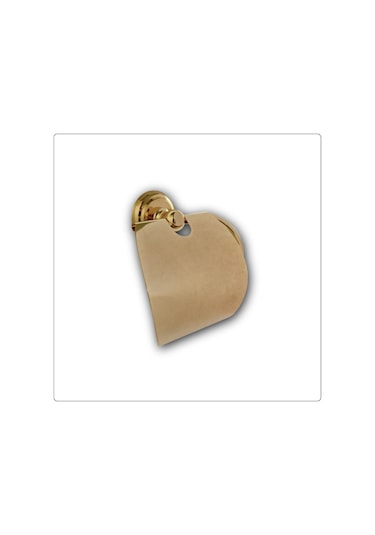 İsaoğlu Yapı Gold Tuvalet Kağıtlığı Kapaklı Kağıtlık Altın Banyo Aksesuar Vintage Komple Pirinç Gold