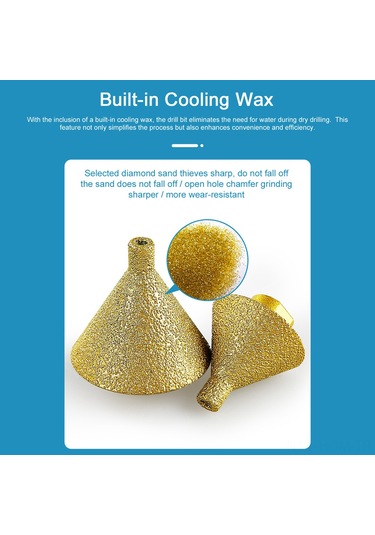 Suofeng M10 Elmas Taş Delici Ucu - Mermer, Kireçtaşı, Seramik Açma Ve Köşe Yuvarlatma Aleti, Soğutma Müslü İçeren 38mm Zırhli Taş Açıcı