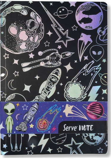 Serve Note Uzay 17x24 Çizgili Defter Siyah Sv-ntuzysyh