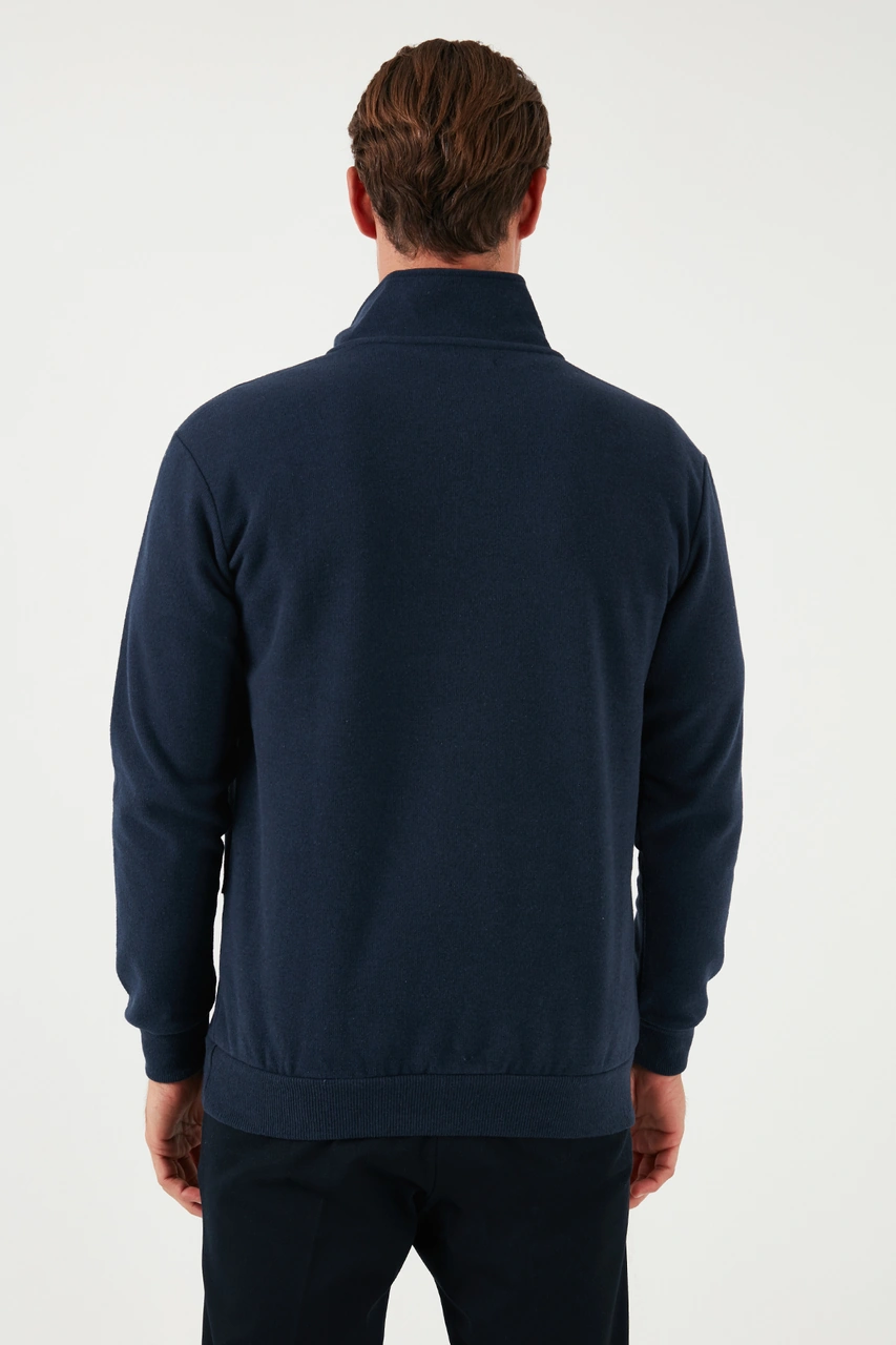 Buratti Pamuklu Regular Fit Yarım Fermuarlı Dik Yaka 2'Li Paket Erkek Kazak 456112S2 Bej-Lacivert