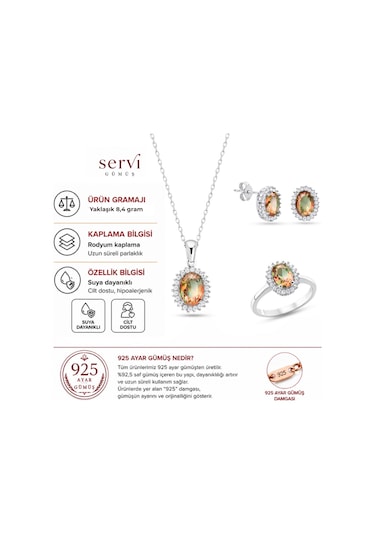 Servi 925 Ayar Gümüş Oval Anturaj Set-31 36140147