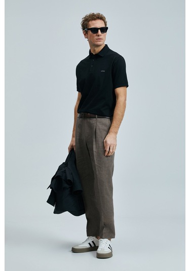 Lufian Erkek Polo Yaka T Shirt 111040228 Siyah Siyah