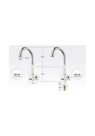 Maoyaya Elektrikli Musluk Musluk Lavabo Armatürü + Soğuk & Sıcak Şalter Beyaz, Şık Tasarımlı Modelle Göz Kamaştırıyor Beyaz