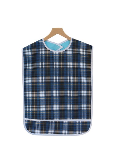 Neevoyu Yemek Örtüsü Yetişkinler İçin Su Ve Yağ Geçirmez Çift Katlı 45x90 Cm Mavi Kare Desenli Beslenme Fantezi Mavi