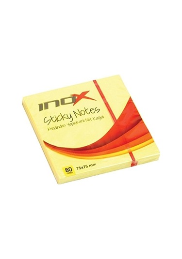 İnox Postit 75x75 80 Yaprak Fosforlu Sarı - 3 Adet