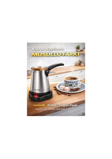 Musullu MSL-CM212 Elektrikli Cezve Çelik Katlanır Kulp