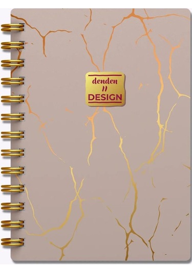 Denden Mermer Bej 17x24 Çizgili Defter Bej