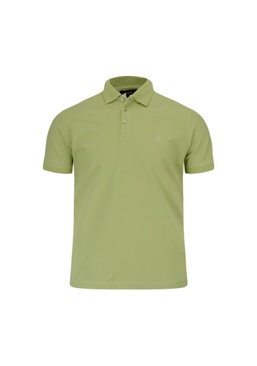 Hatemoğlu Yeşil Regular Fit Polo Yaka 100% Pamuk Tişört Yeşil - Bej